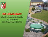 Informacja w sprawie kontroli usuwania ścieków ze zbiorników bezodpływowych (szamb)