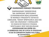 DARMOWE PORADY PRAWNE - spotkanie z prawnikiem w Gminnym Domu Kultury w Chynowie