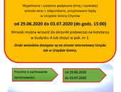 Informacja o przyjmowaniu wniosków w związku z deszczem nawalnym
