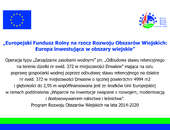 Tablica informacyjna dotycząca projektu „Odbudowa stawu retencyjnego na terenie działki nr ewid. 372 w miejscowości Drwalew”