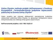 „Termomodernizacja budynków użyteczności publicznej na terenie Gminy Chynów”