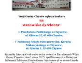 Ogłoszenie o konkursie na Dyrektora Przedszkola i Szkoły w Chynowie