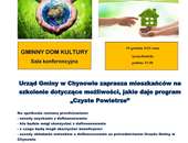 Szkolenie dla mieszkańców z programu "Czyste Powietrze" - 19.12.2022