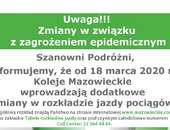 Informacja KM o zmianie rozkładu jazdy