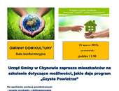 Szkolenie dla mieszkańców z programu "Czyste Powietrze" - 21.03.2022