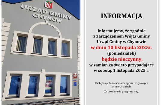 Informacja o dniu wolnym - 10.11.2025