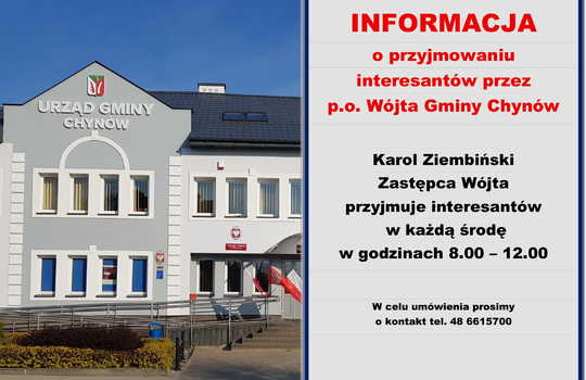 Informacja dotycząca przyjmowania interesantów przez Wójta