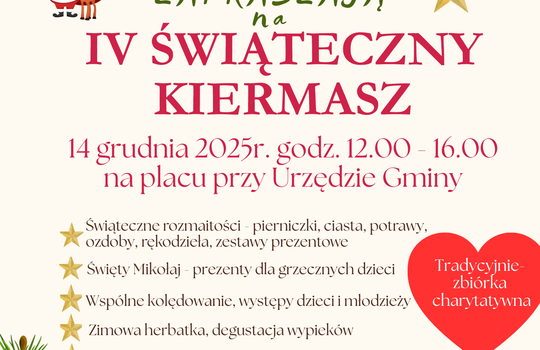 Zapraszamy na IV Świąteczny Kiermasz