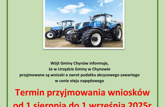 Zwrot akcyzy dla rolników w 2025 - II termin