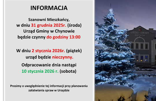 Informacje o pracy urzędu