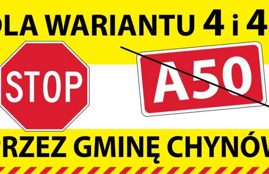 STOP dla A50 przez gminę Chynów